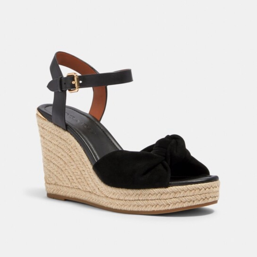 Coach suede wedge sandals